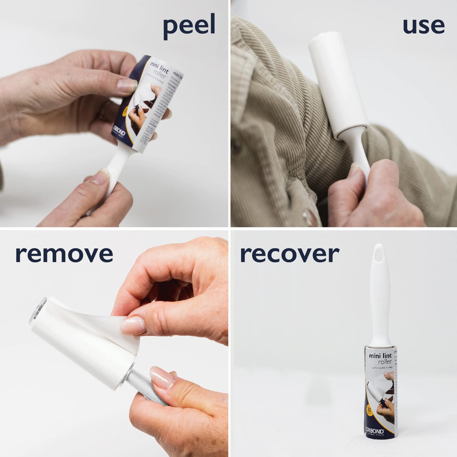 KORBOND Mini Pocket Lint Roller Travel Size - Pack of 6 | 30 Sheets Each | 540 Total Sheets 3