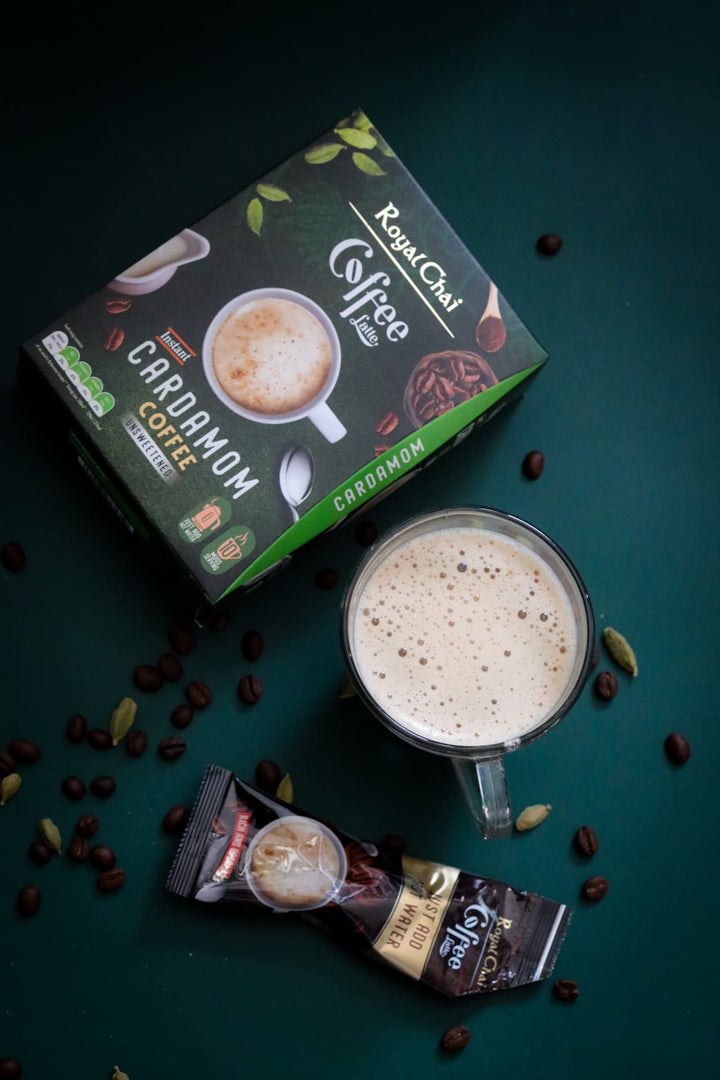 Royal Chai Coffee Latte Cardamom Unsweetened - 10 Single Serving Sachets