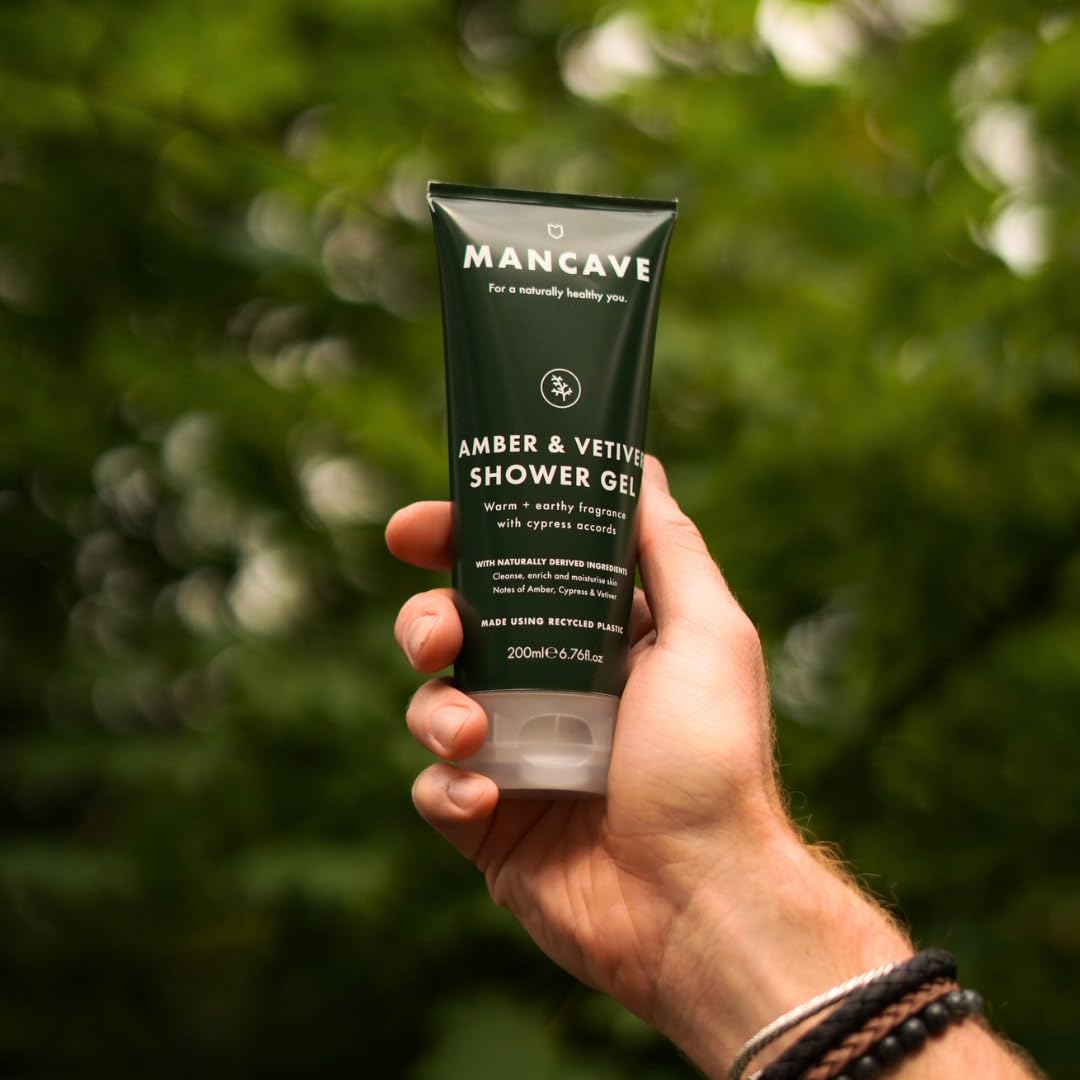 ManCave Amber Vetiver Shower Gel - 200ml | Natural Ingredients | Vegan 5