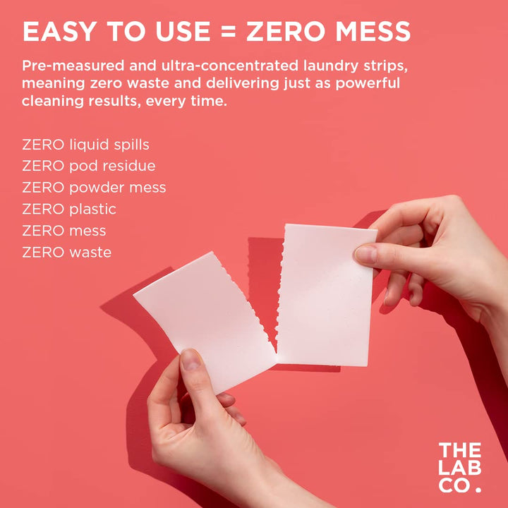 The Lab Co. - Laundry Detergent Strips 64 Loads (Eco Ultra-Concentrated, Non-Bio, Sensitive Skin, Fragrance: Grapefruit Amber Eucalyptus)