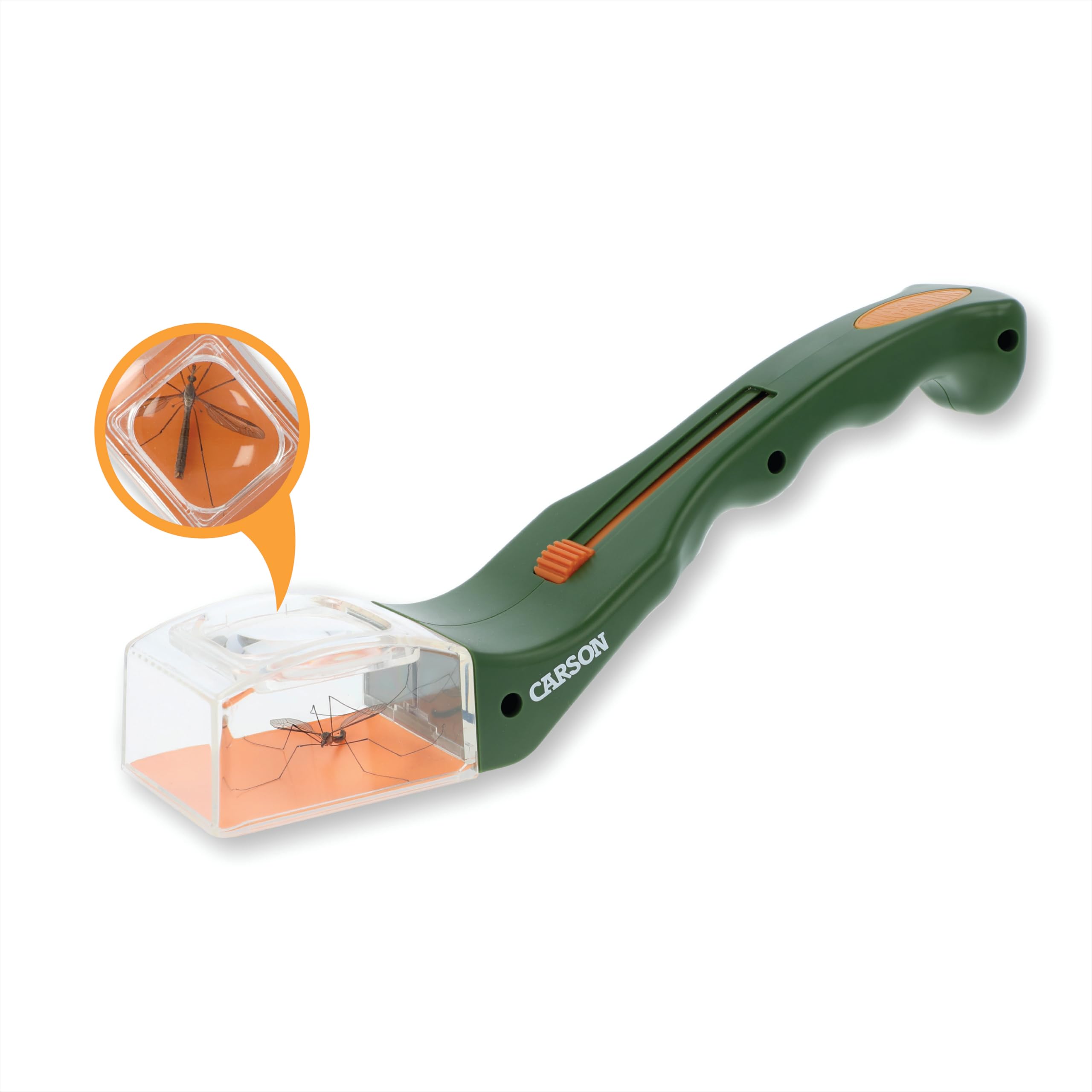 Carson HU-10 BugView Bug Catcher with Built in 5x Magnifier | Green Plastic Tool | Unisex Children
