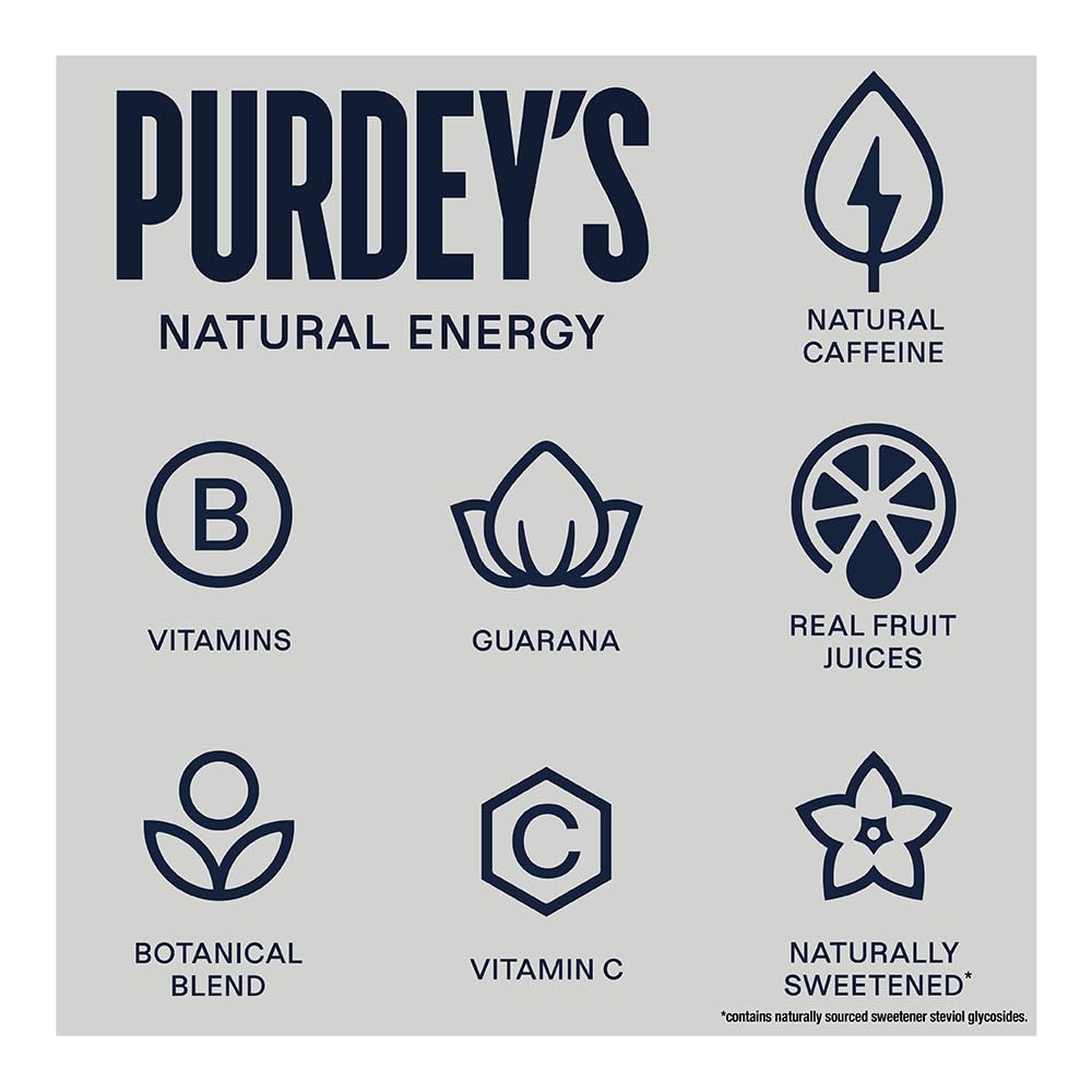Purdey's Natural Energy Orange & Mango Juice - 250ml Can (Pack of 4) | Natural Caffeine & B Vitamins 9