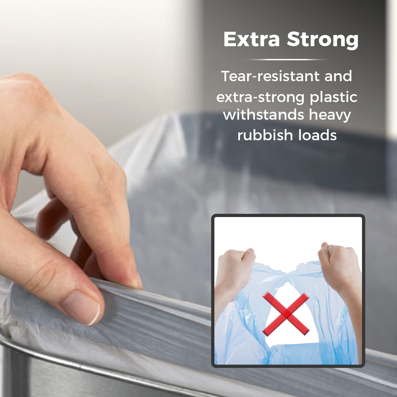 Tower T878000 Heavy Duty Drawstring Bin Liners - 42-58L Capacity, Lemon Scented | 20 Pack 5