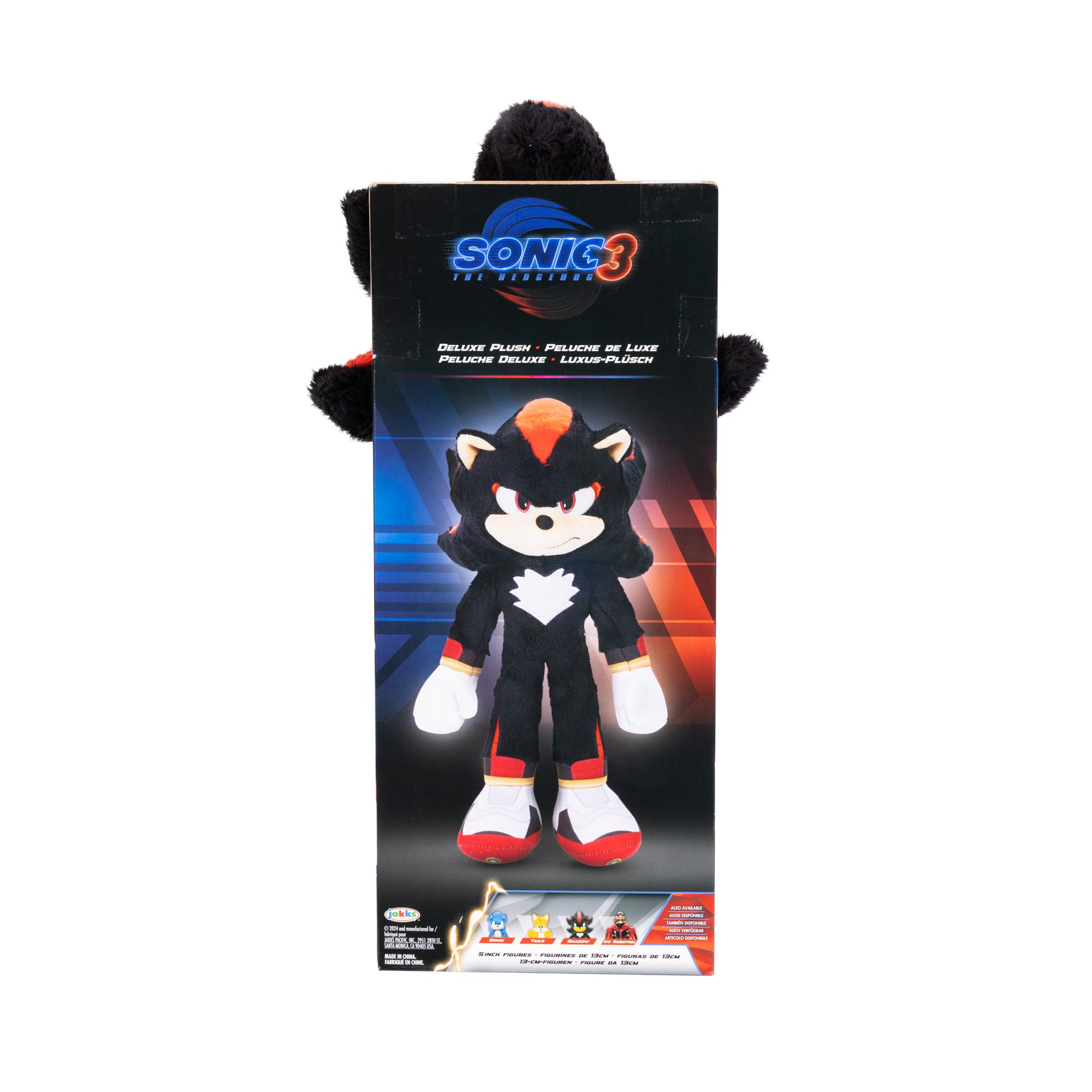 Sonic 3 Movie Shadow Deluxe Plush by Jakks Pacific - 35 cm Tall | Ages 3+ 4