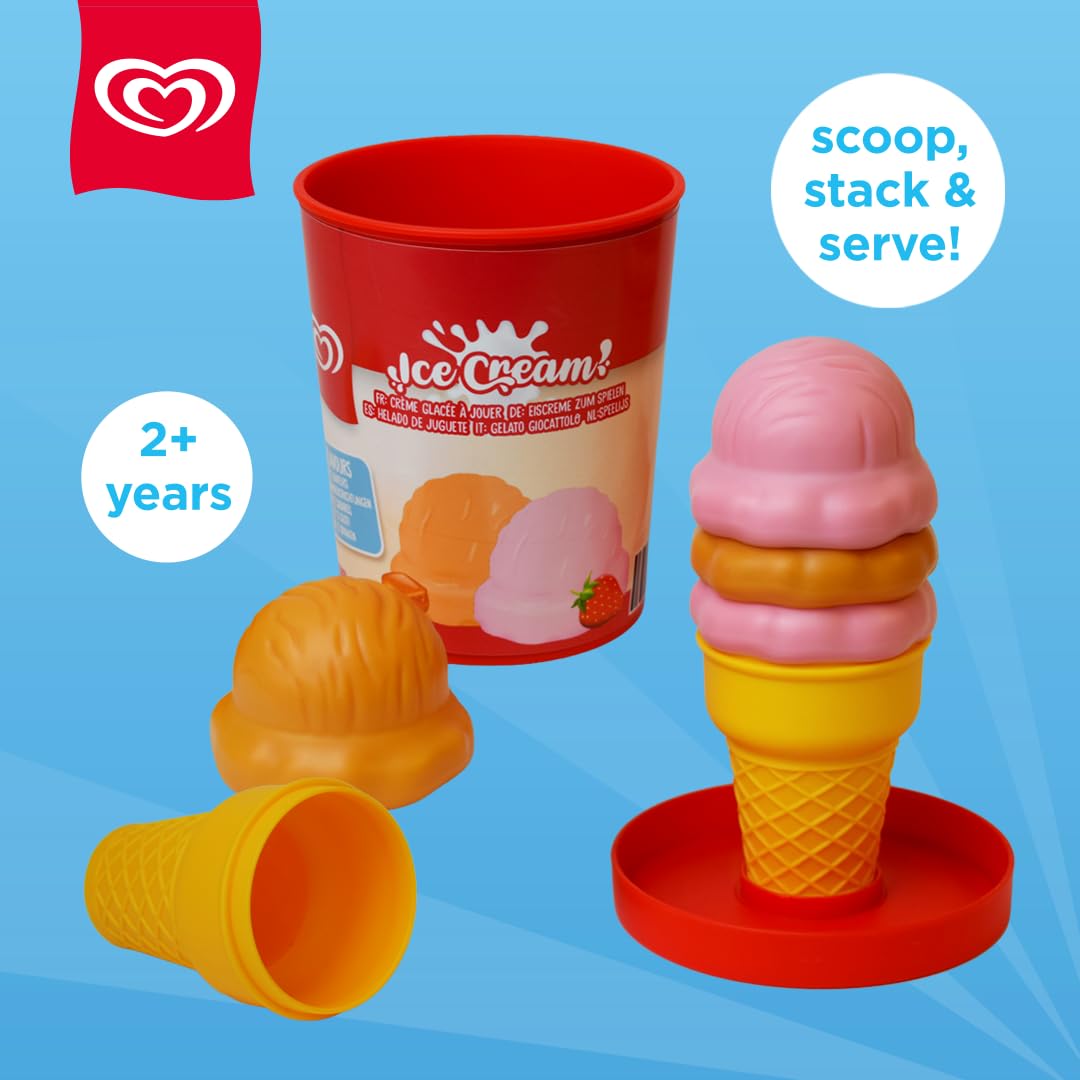 Casdon Walls Ice Cream Tub Toy - Strawberry & Caramel | Pretend Play Set | Ages 2+ 7
