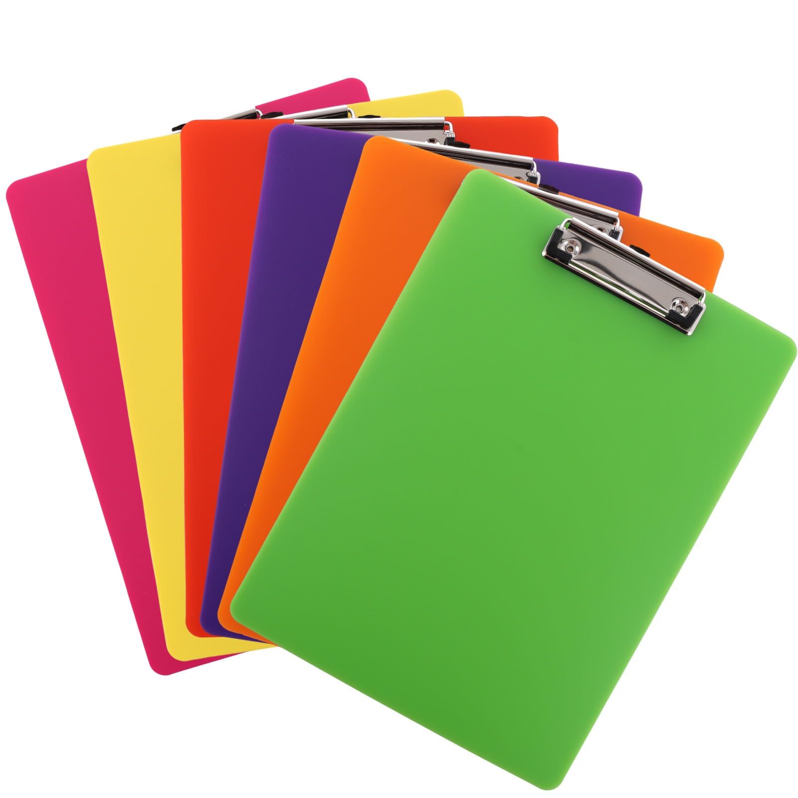 ASelected 6 Pcs A4 Plastic Clipboard Set - Durable PP Material, Low Profile Clip | Holds 100 Sheets