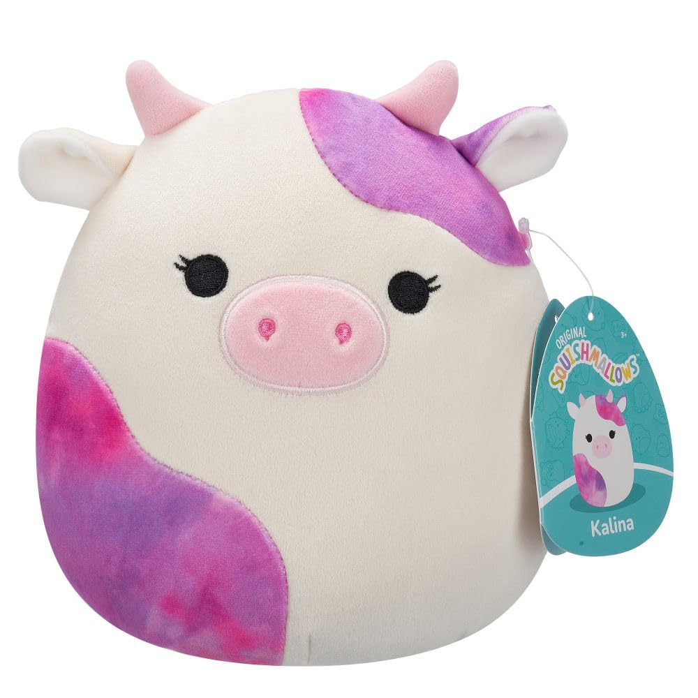 Squishmallows Original 7.5-Inch Kalina the White Cow with Pink Tie-Dye Spot 6