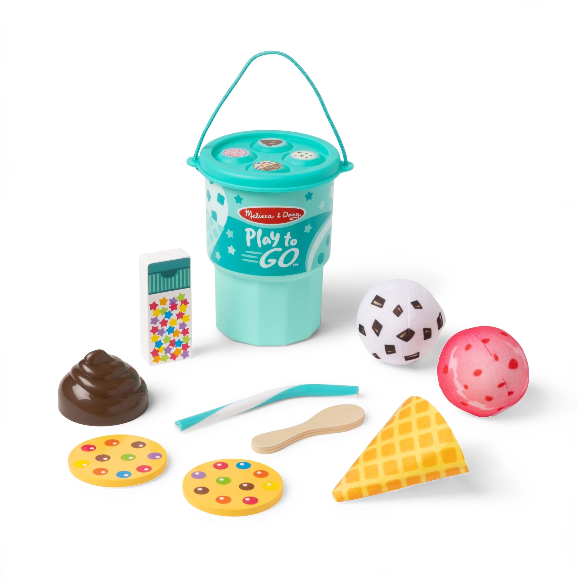 Melissa & Doug Play to Go Ice Cream Play Food Travel Toy Set - Multicolor, Wood, Ages 3+ 2