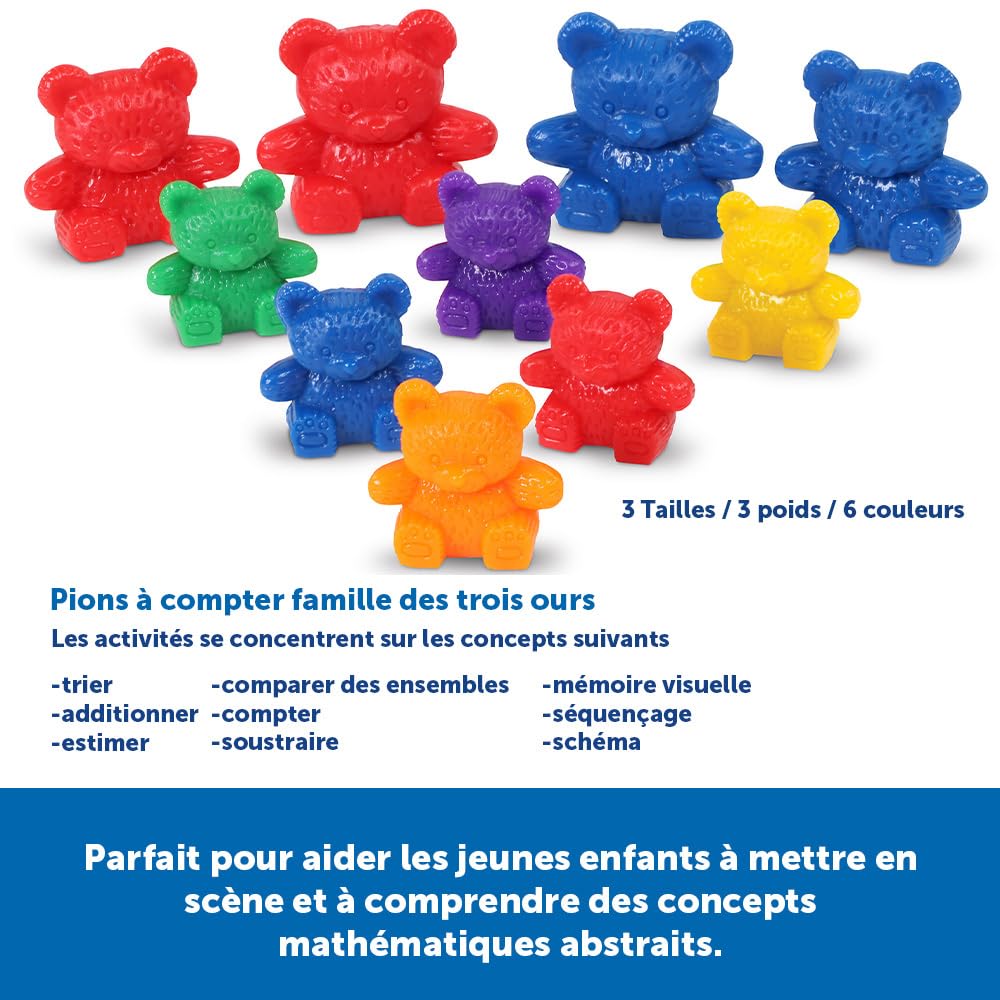 Learning Resources The Original Three Bear Family Counters - 96-Piece Rainbow Maths Set for Ages 3+ 11