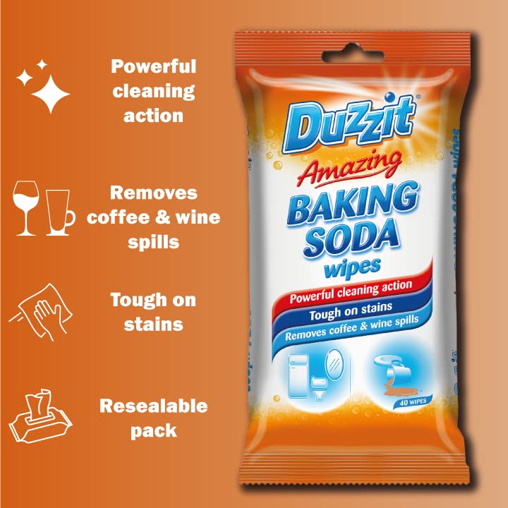 Duzzit Amazing Baking Soda Wipes - Powerful Stain Removal | Orange Scent | 40 Count 6