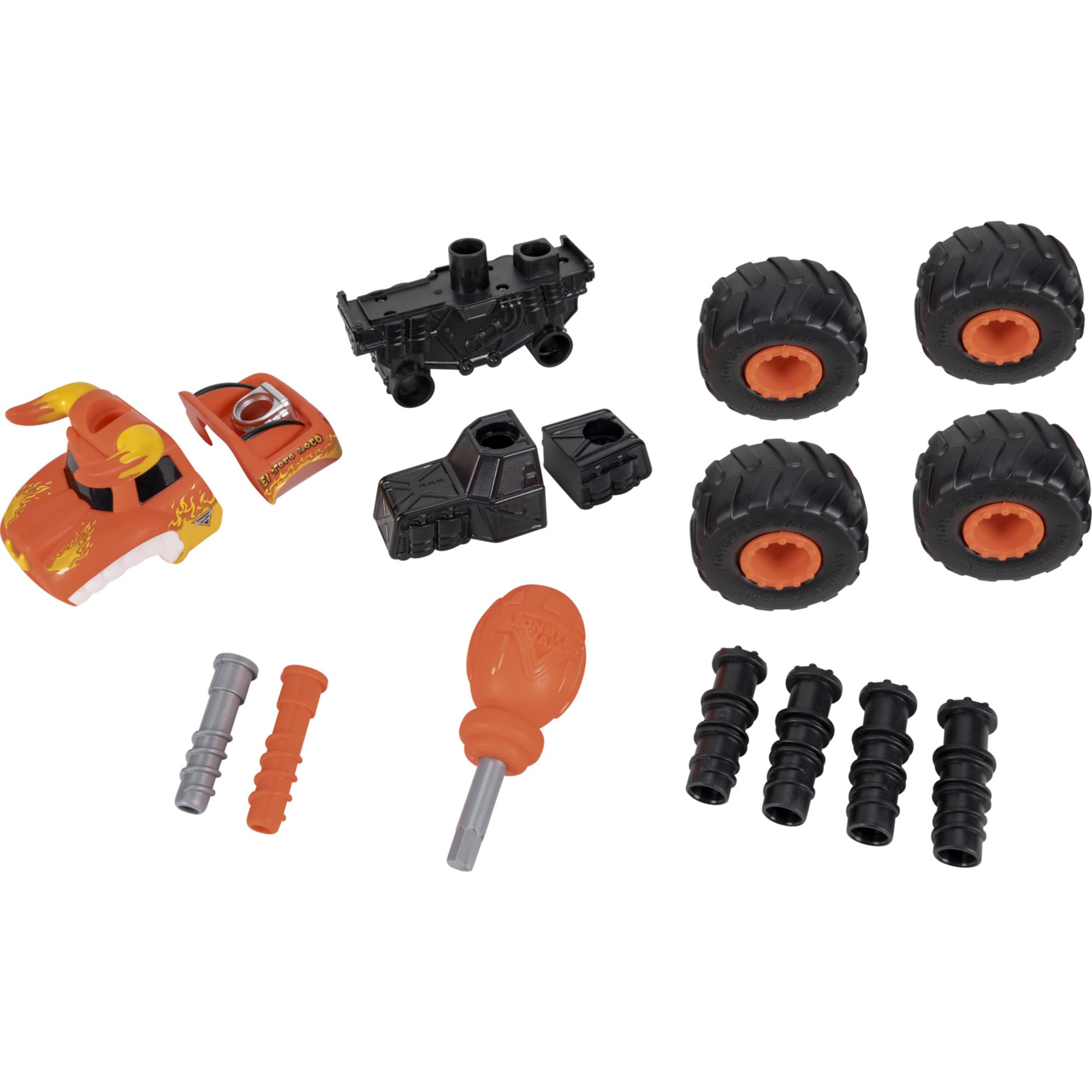 Jazwares Monster Jam El Toro Loco Monstruction Truck - 5-Inch Buildable Vehicle | 16 Pieces | Ages 3+ 5