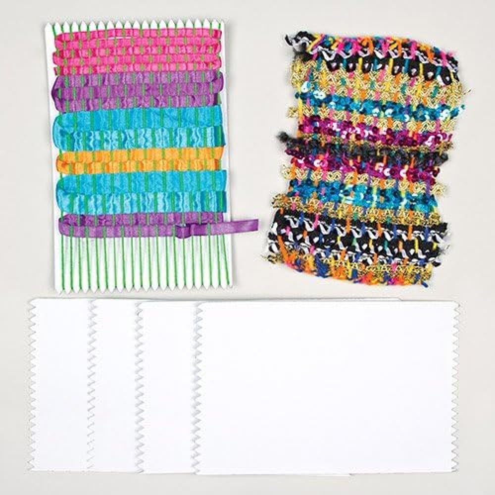 Baker Ross AC132 Weaving Cards (30 Pack, 800gsm) - Textile Craft Making for Kids | 22 x 14 cm