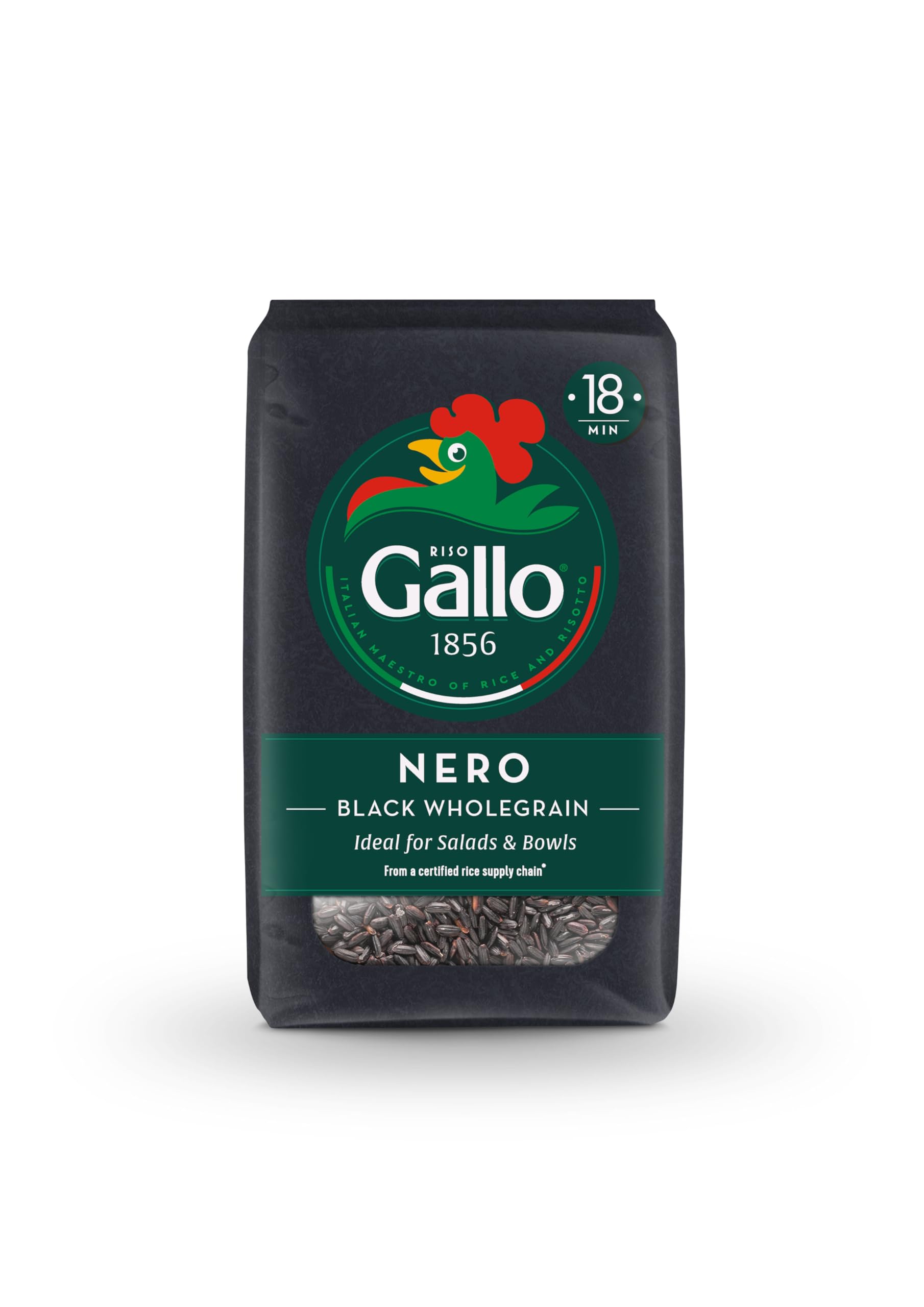 Riso Gallo Nero - Vegan Black Wholegrain Rice | 500g Organic Grain | Nutty Flavour