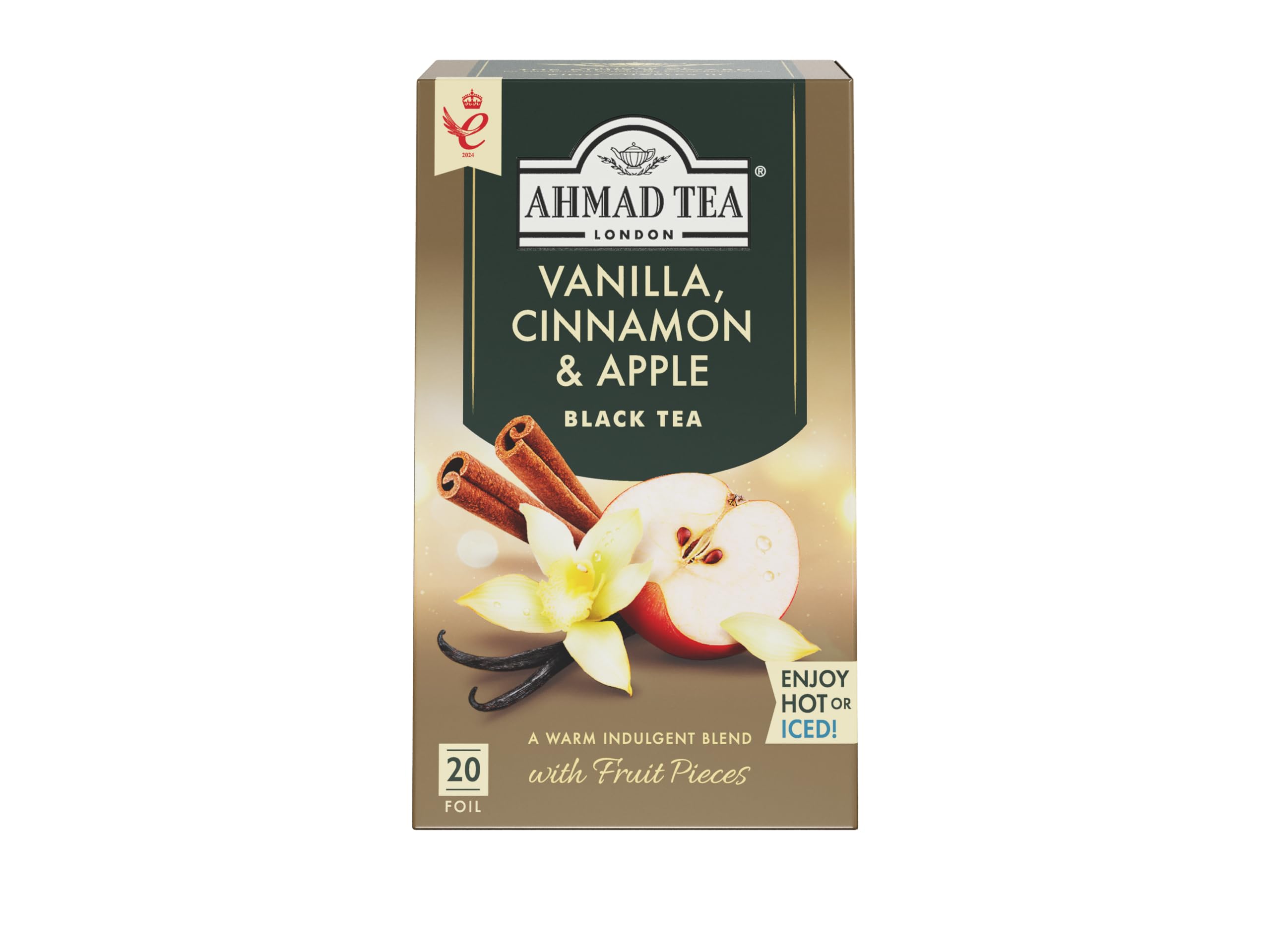 Ahmad Tea Fruit Black Tea - Vanilla, Cinnamon & Apple | 20 Teabag Sachets | 76g 1