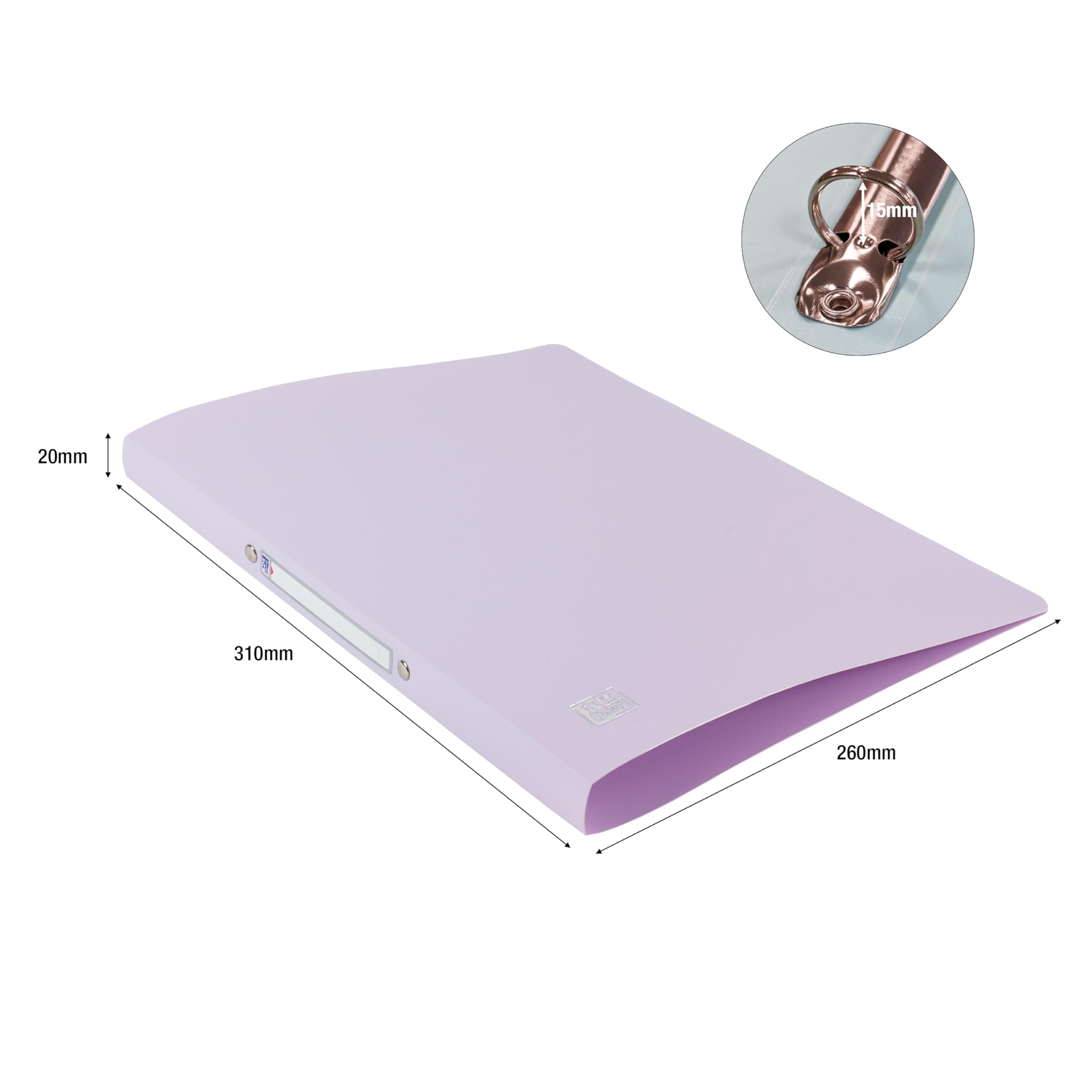 Oxford A4 Pastel Ring Binders - 20mm Spine, 100 Sheet Capacity | Pack of 5 4