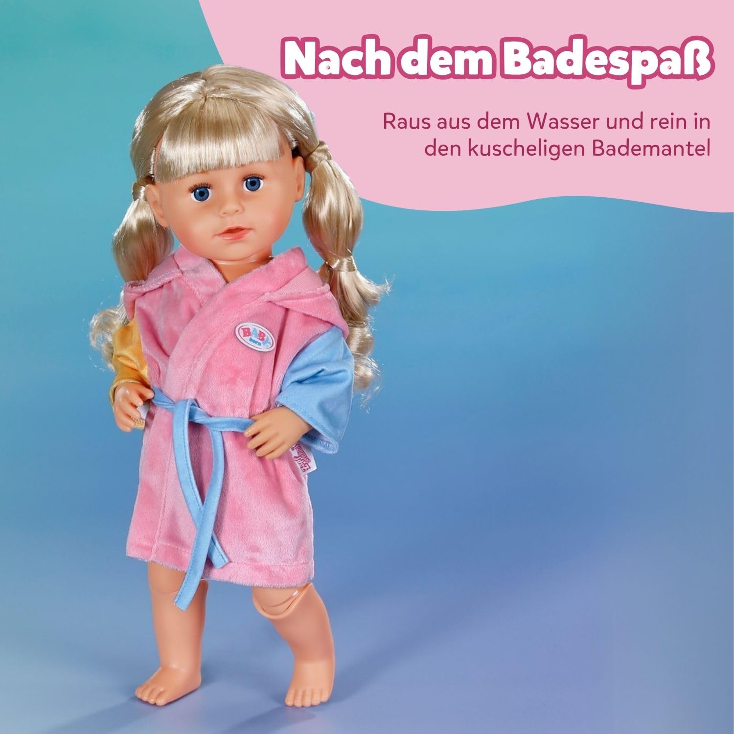 BABY born Bathrobe for 43cm Dolls - Pink Duck Hood | Polyester | Ages 3+ 3