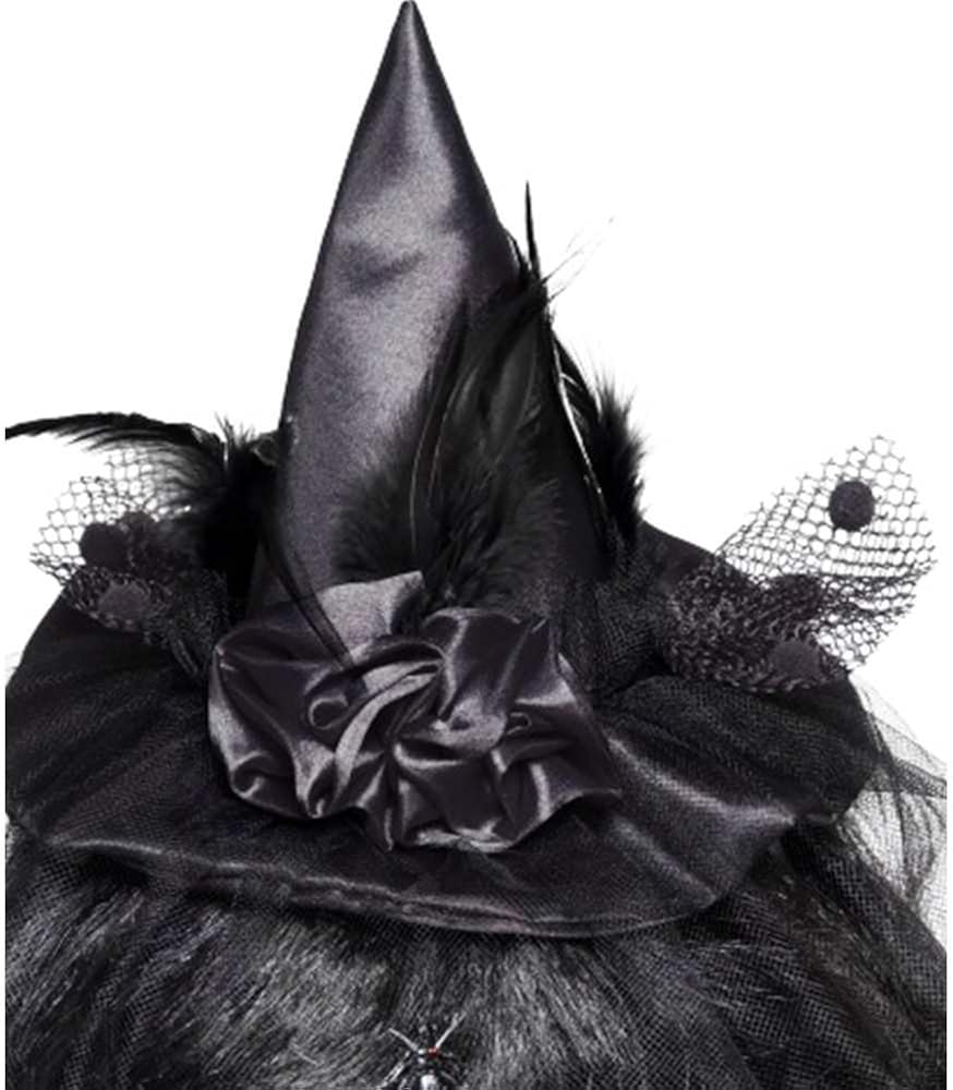 Smiffys Witch Hat Mini - Black Costume Accessory on Headband 2
