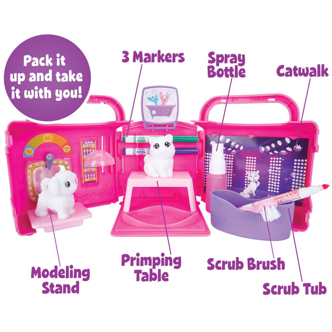 CRAYOLA Scribble Scrubbie Pets Beauty Salon Playset | Washable Toy | Ages 3+