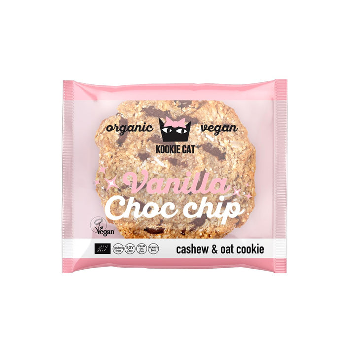 Kookie Cat Vanilla Choc Chip - Individually Wrapped Vegan Gluten-Free Cookies