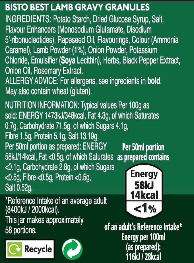 Bisto - Best Lamb Gravy Granules Made with Real Meat Juice, 230 g Jar 4
