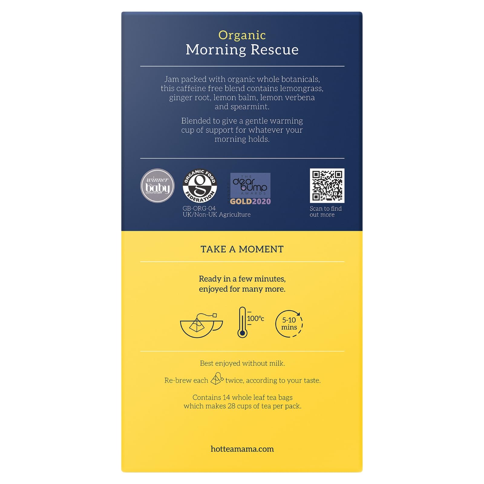 HOTTEA MAMA Morning Rescue Pregnancy Tea | Caffeine-Free Herbal Blend for Nausea Relief 7