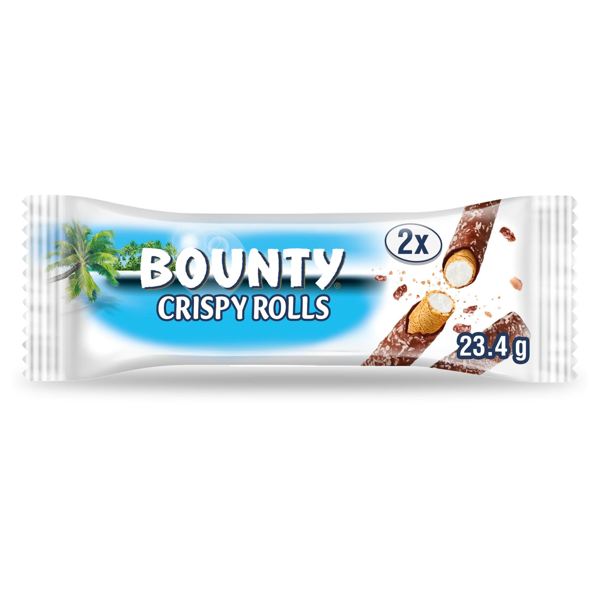 Bounty Crispy Rolls Milk Chocolate Coconut Biscuit Snack Bar Multipack 5 x 23.4g 2
