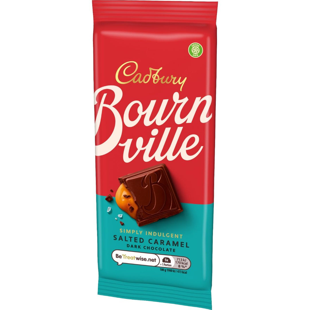 Cadbury Bournville Simply Indulgent Salted Caramel Dark Chocolate Bar, 100g