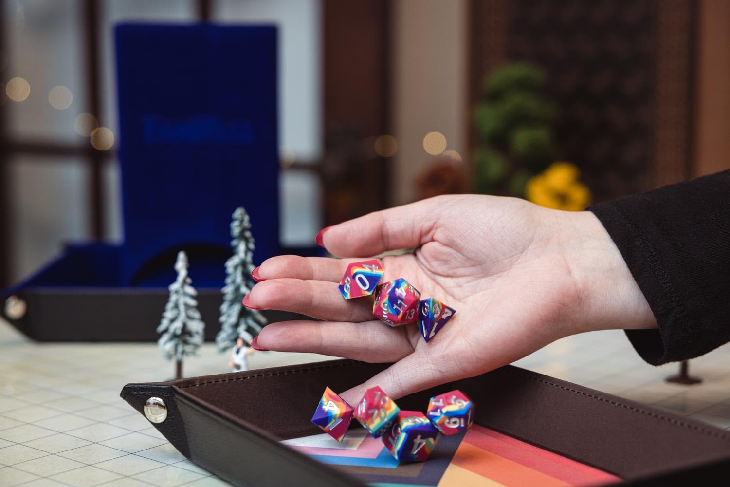 Metallic Dice Games FanRoll Pride Sharp Edge 16mm Silicone Rubber Polyhedral Dice Set 9