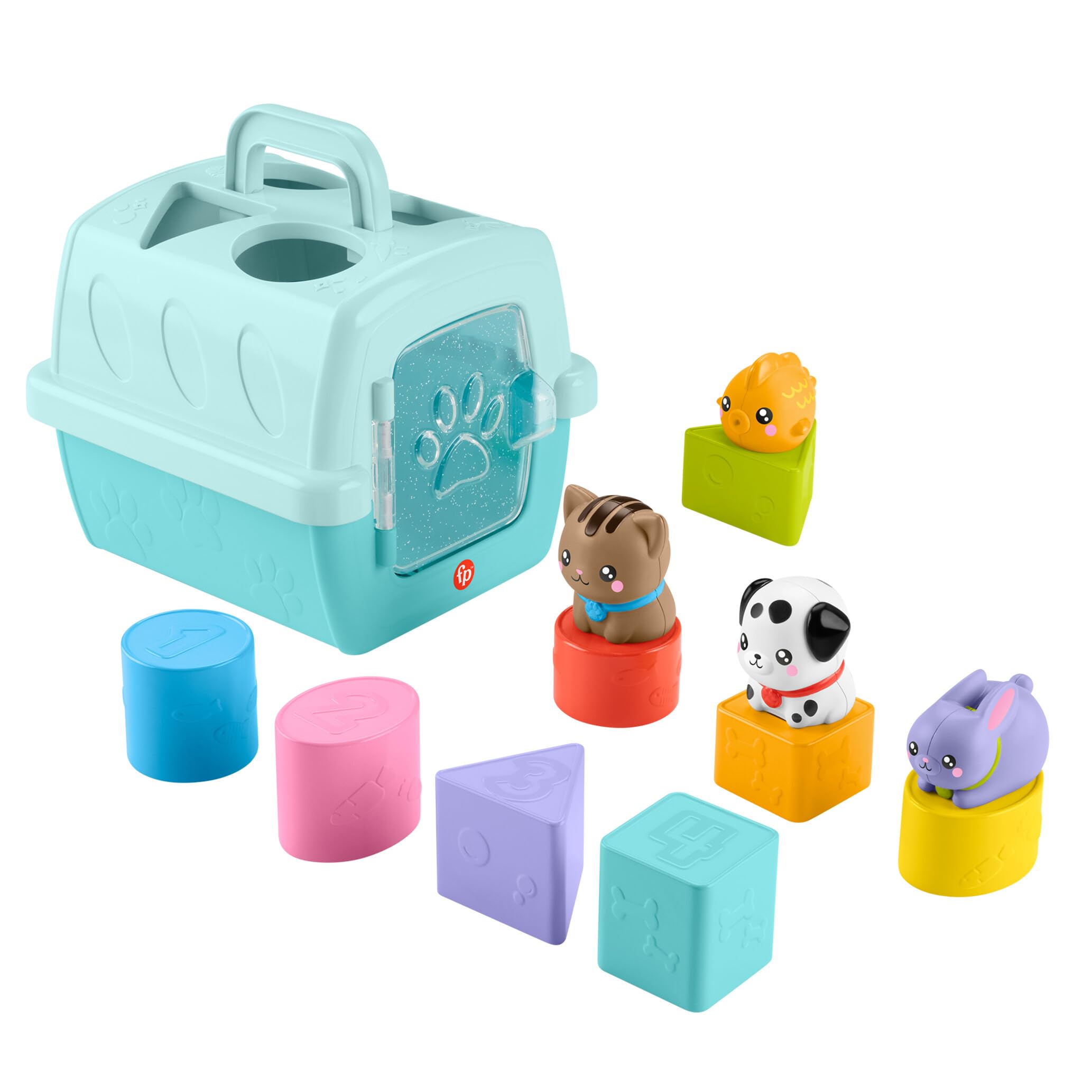 Fisher-Price FP Pets Sorting and Animal Transport Box - Shape Sorting Toy for Babies 6M+