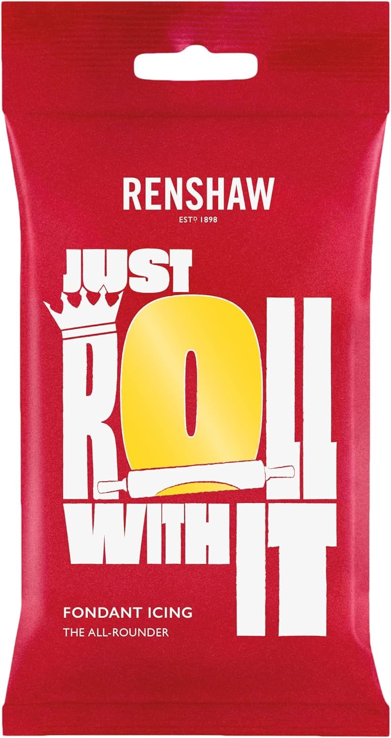 Renshaw Yellow Just Roll With It Fondant Icing - Ready to Roll, Vanilla Flavor | 1 kg