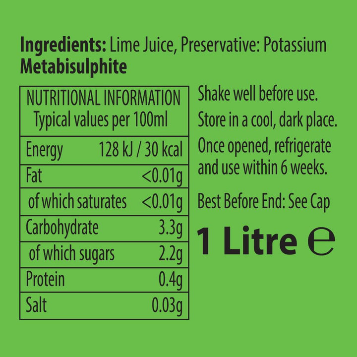 Tropical Sun - 100% Pure Lime Juice, 1L (Pack of 1)