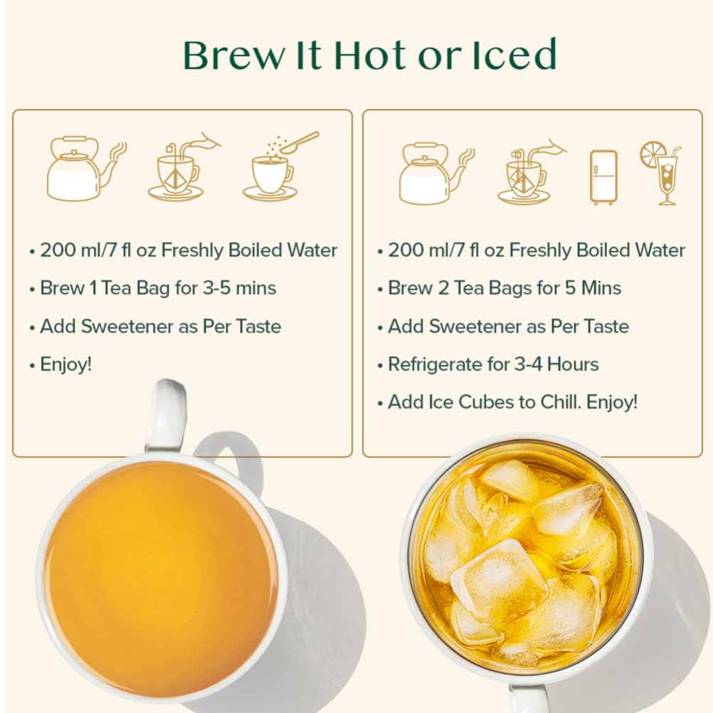 VAHDAM - Turmeric Ashwagandha Herbal Tea Bags (15 Count) 100% Pure Herbal Blend