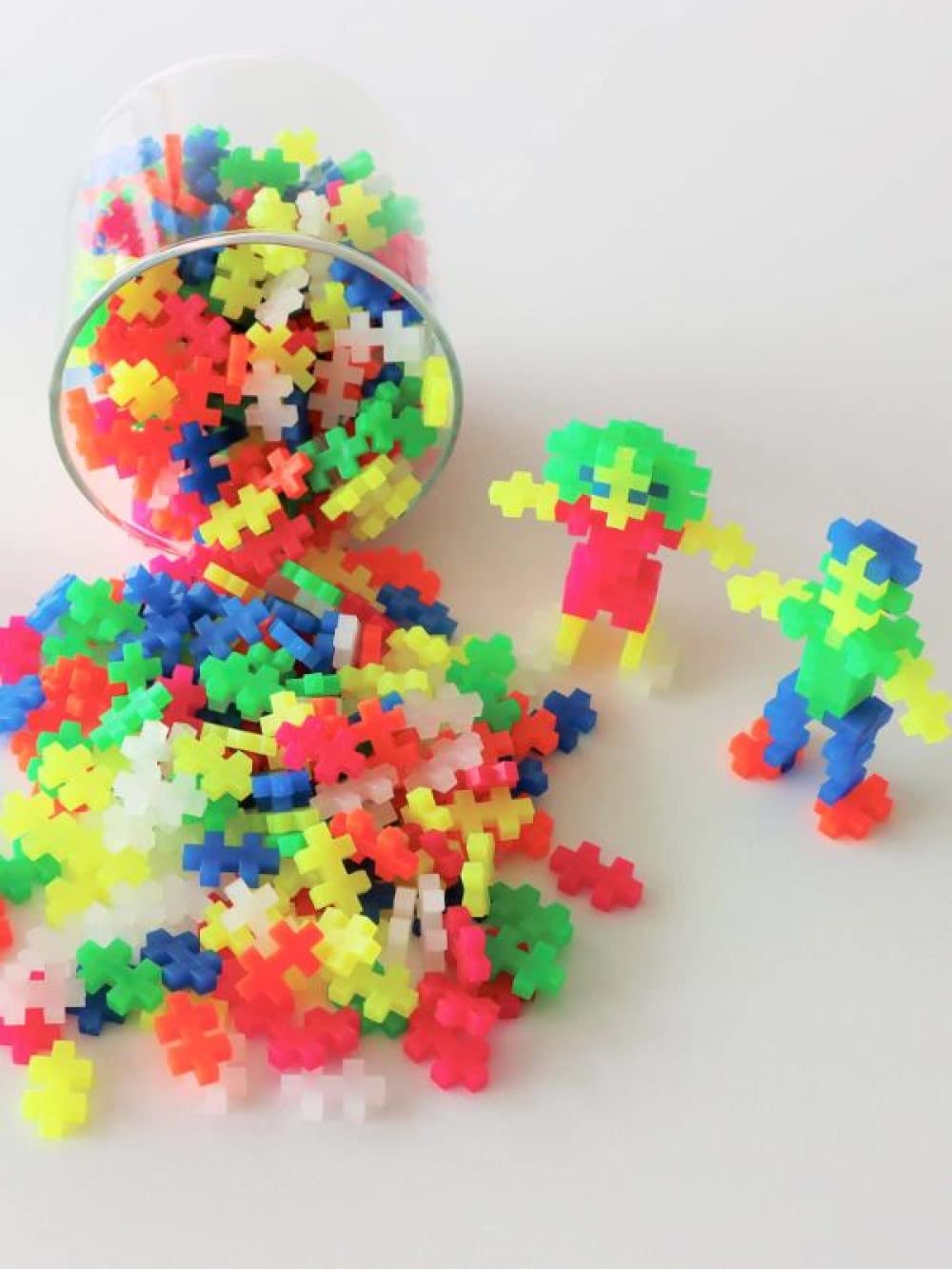 PLUS PLUS Building Blocks Toy - 240 Pieces, Neon Color, Ages 5+
