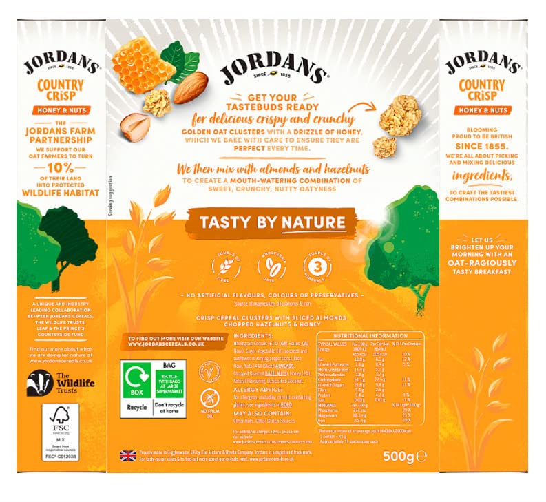 Jordans Country Crisp Honey & Nut Whole Grain Cereal, 500g 2