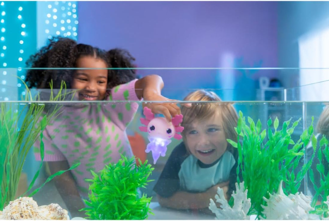 Let's Glo Axolotl - Blue Light-Up Interactive Electronic Pet Toy