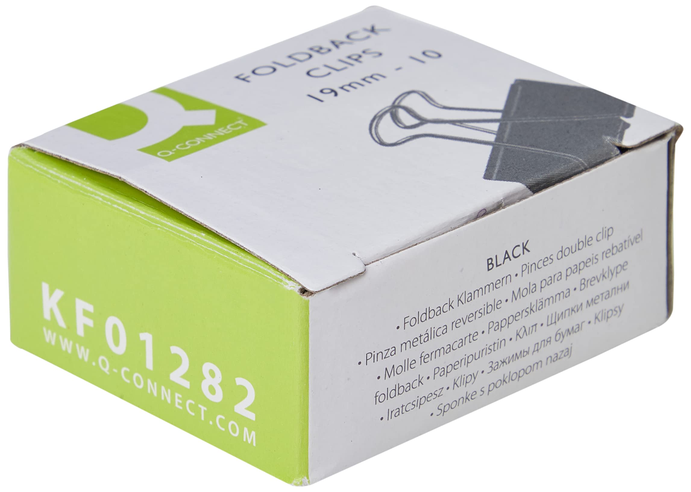Q-Connect Foldback Clips - 19mm Capacity, Black Steel | Pack of 10 4