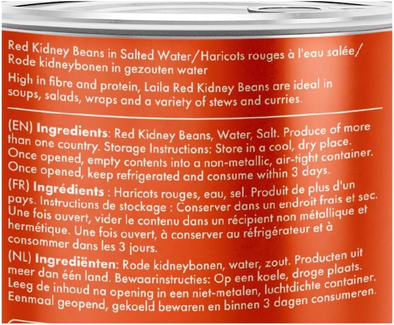 LAILA Canned Red Kidney Beans - 400g | High in Protein & Fibre | Ready to Eat 4