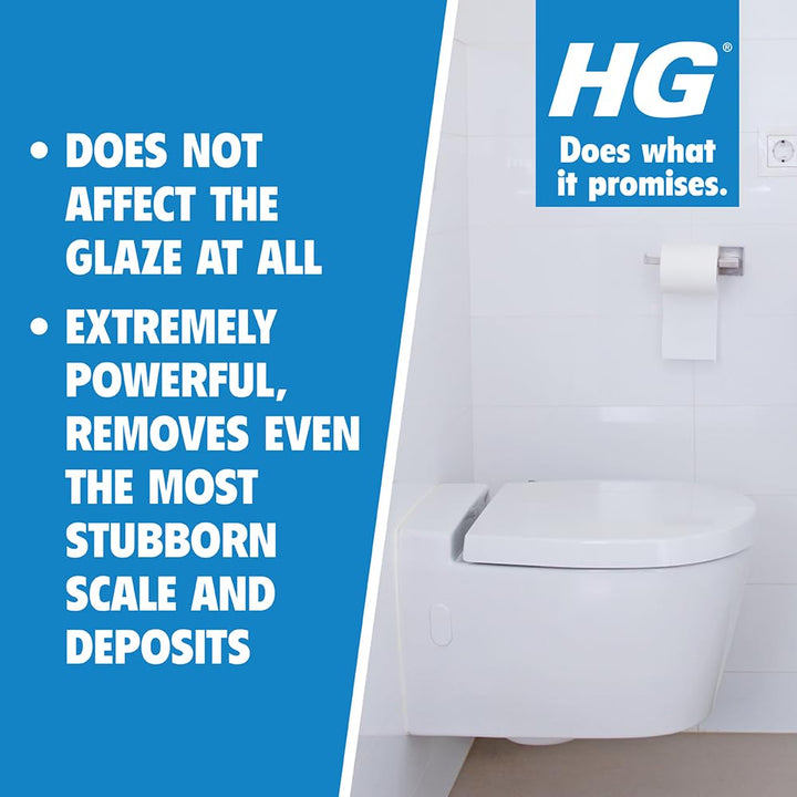 HG Super Powerful Toilet Cleaner Gel - 500ml Bathroom Descaler for Limescale & Stains