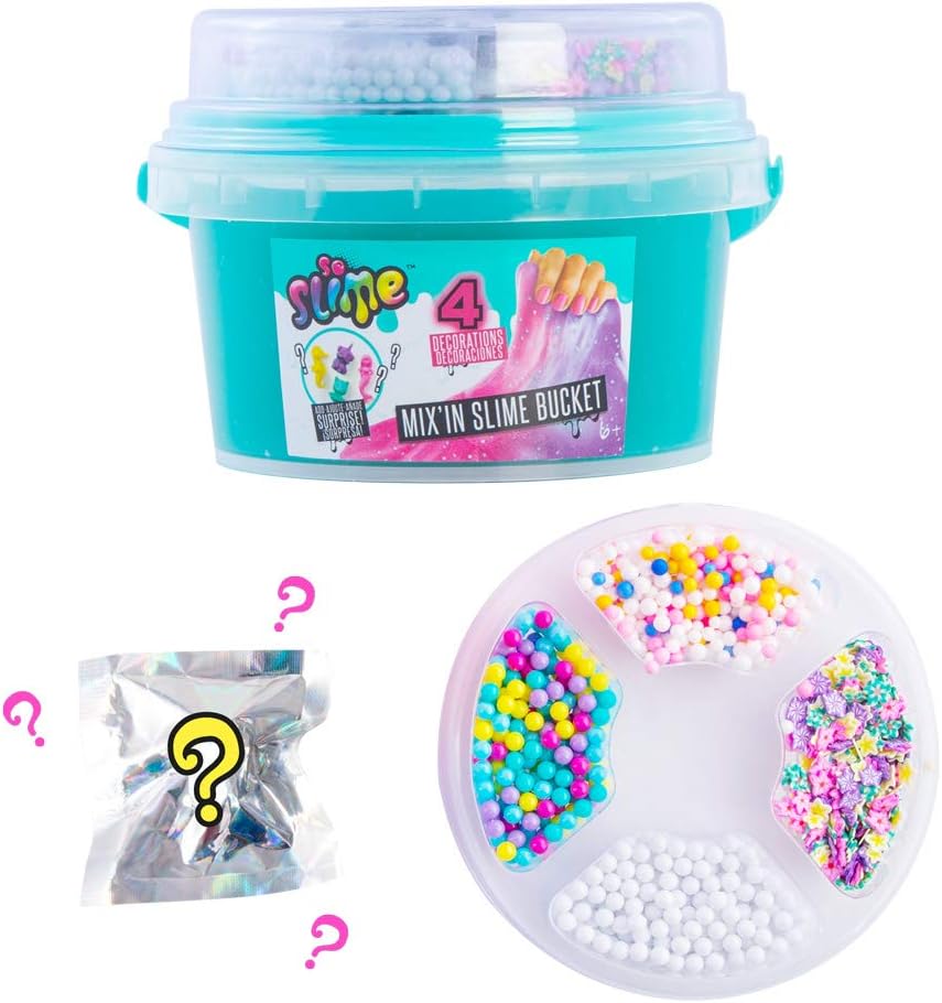 Mix'in Slime Bucket – 400 g sensorischer Schleim mit Überraschungsfigur und Dekorationen 5