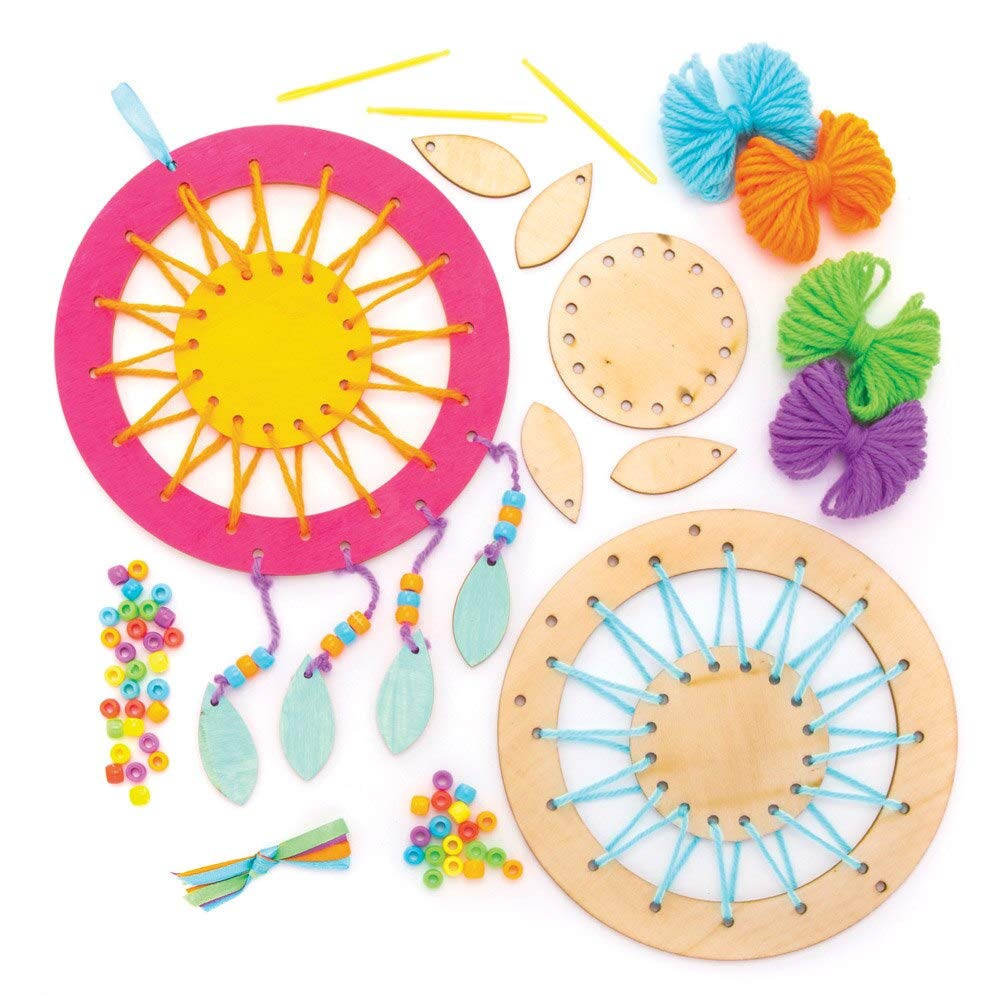 Baker Ross AW601 Wooden Dream Catcher Kit - Arts & Crafts for Kids Ages 3+ 1