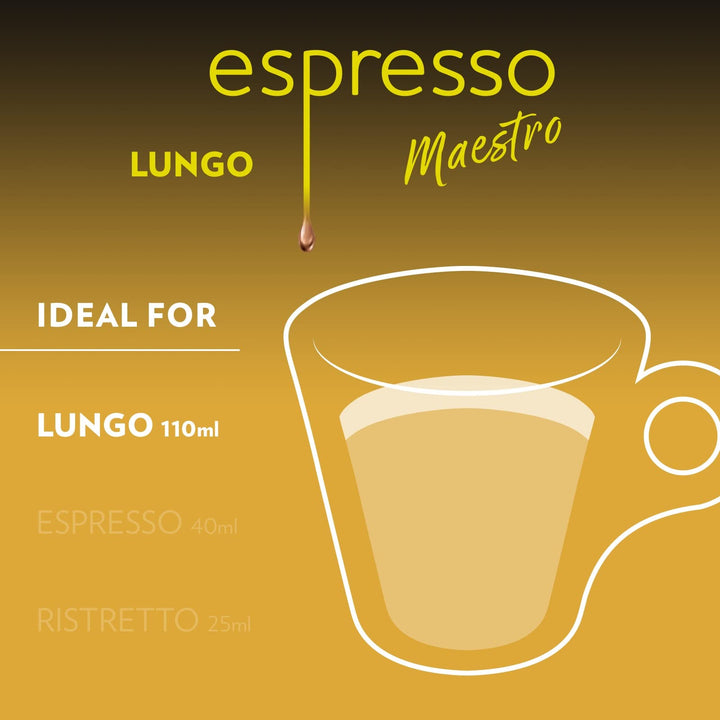 Lavazza Espresso Maestro Lungo - 100 Aluminum Capsules Compatible with Nespresso Original Machines