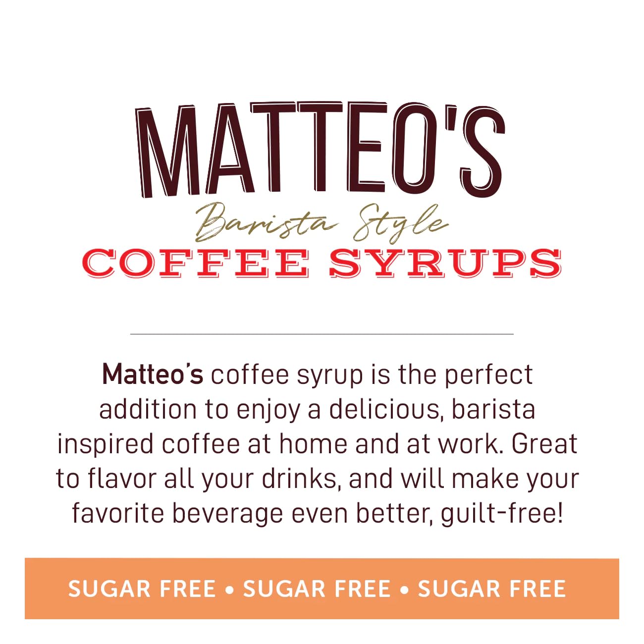 Matteo's Sugar Free Coffee Flavoring Syrup - Salted Caramel | 0 Calorie, Keto Friendly | 750 ml 5