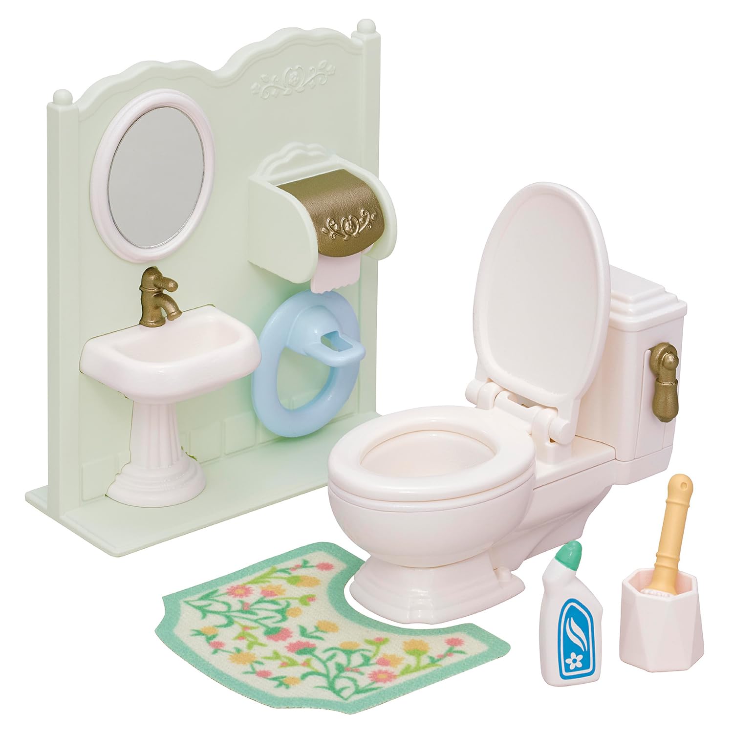 Sylvanian Families Toilet Set 5740 Dollhouse Playset | Includes 7 Pieces | Ages 3+ 3
