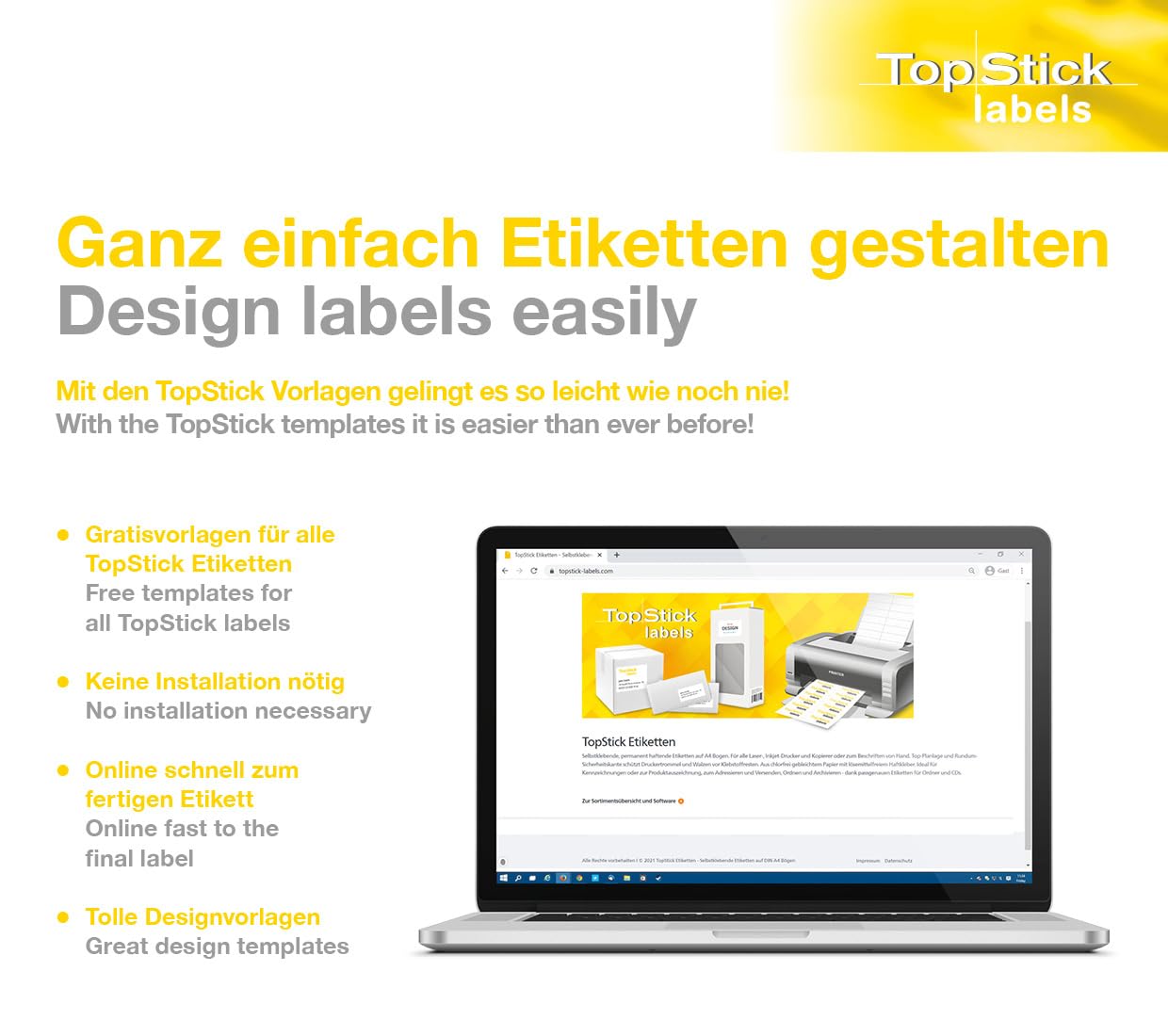 TopStick 8703 Multi-Purpose Printer Labels - 70 x 29.7 mm, White, 3000 Labels (100 Sheets) 7