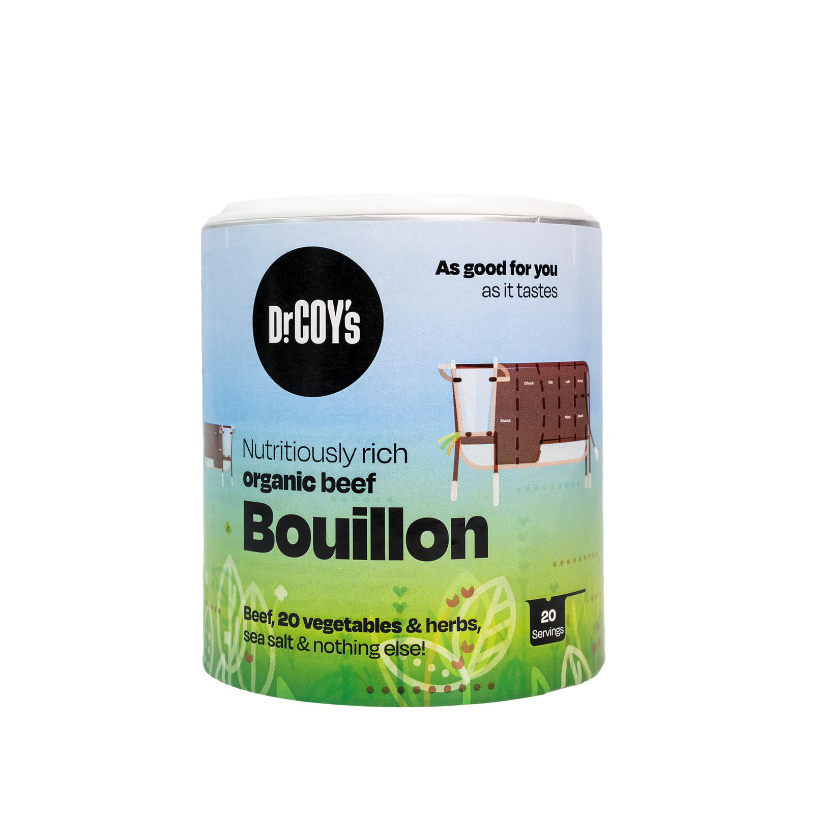Dr. Coy's Organic Beef Bouillon Powder - 125g Gluten-Free Beef Broth 1