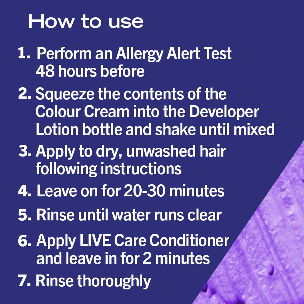 Schwarzkopf LIVE Intense Colour Permanent Purple Hair Dye with Vibrancy Serum - Pure Purple 086 4