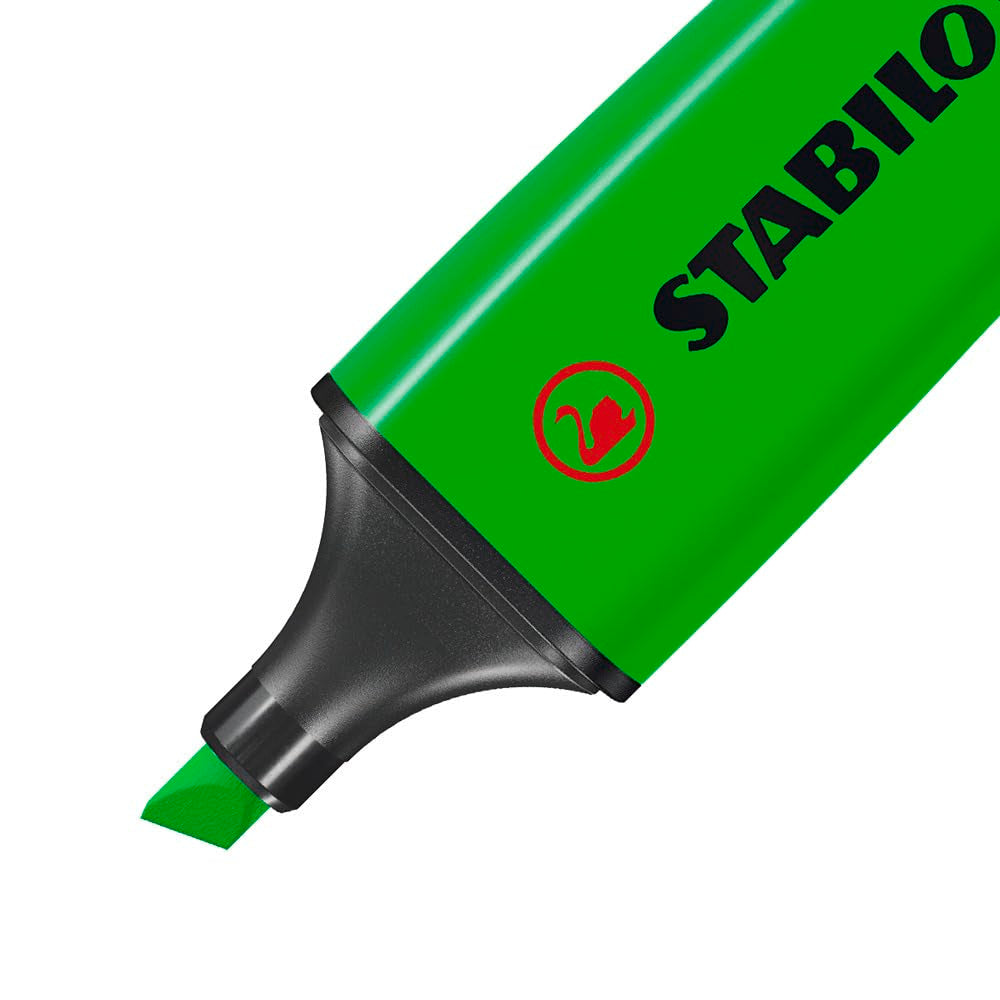STABILO BOSS ORIGINAL Highlighter - Pack of 4 Green | 2mm & 5mm Line Widths | 4 Hour Cap-Off Time 3