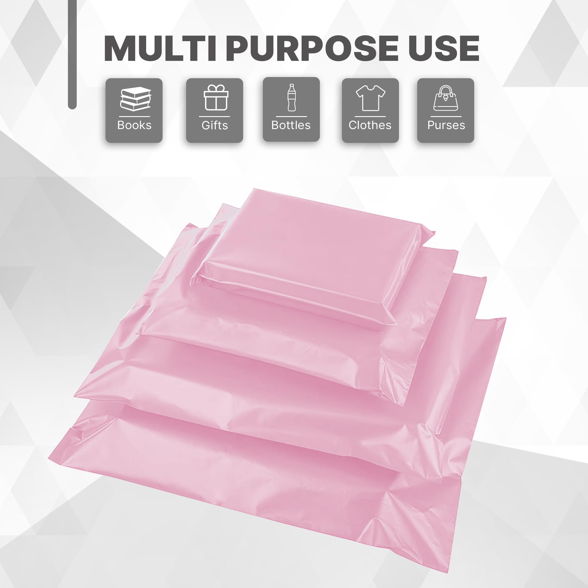 delka Pink Poly Mailer Bags - Tear-Resistant, Self-Sealing Shipping Envelopes | 9x12, 50 Pack 5