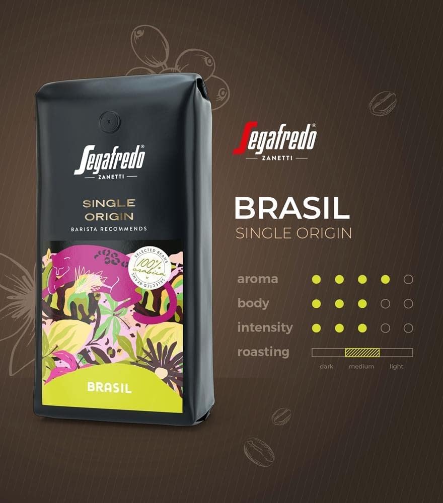 Segafredo Zanetti Single Origin Brasil 100% Arabica Coffee Beans - 1kg