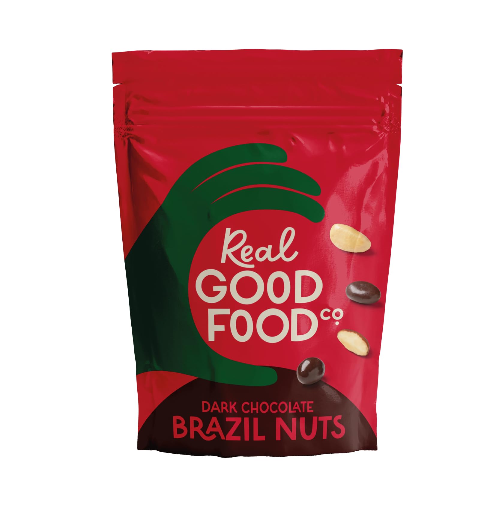 Real Good Food Co Dark Chocolate Brazil Nuts 150g - Chocolate Coated Nuts Snack 1
